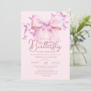 Invitation Une petite fée est en route Fête bébé rose 