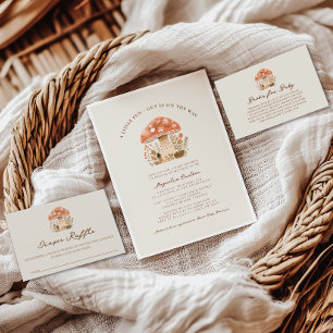 Invitation Une petite fête champignon Fun Guy Baby Shower d'a