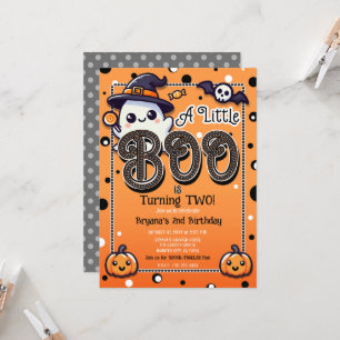 Invitation Une petite fête d'anniversaire Halloween à pois Bo