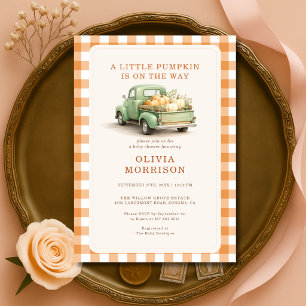 Invitation Une petite fête de bébé camion citrouille d'automn