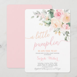 Invitation Une petite fille baby shower Citrouille
