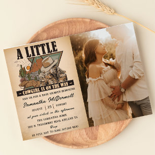 Invitation Une petite fille Baby shower Western Girl Photo