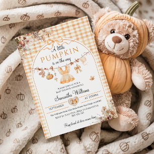 Invitation Une petite fille Citrouille Baby shower d'automne 