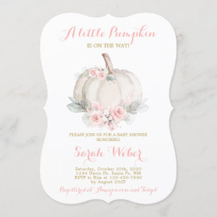 Invitation Une petite fille citrouille de baby shower d'autom