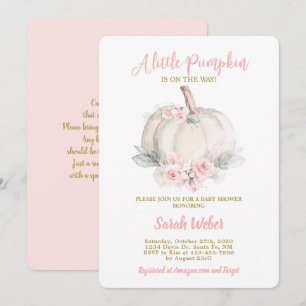 Invitation Une petite fille citrouille de baby shower d'autom