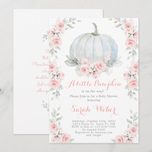 Invitation Une petite fille citrouille de baby shower d'autom