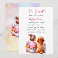 Une petite fille et son Baby shower de chien