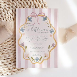 Invitation Une Petite Fleur Sauvage Bohème Fille Baby Shower 