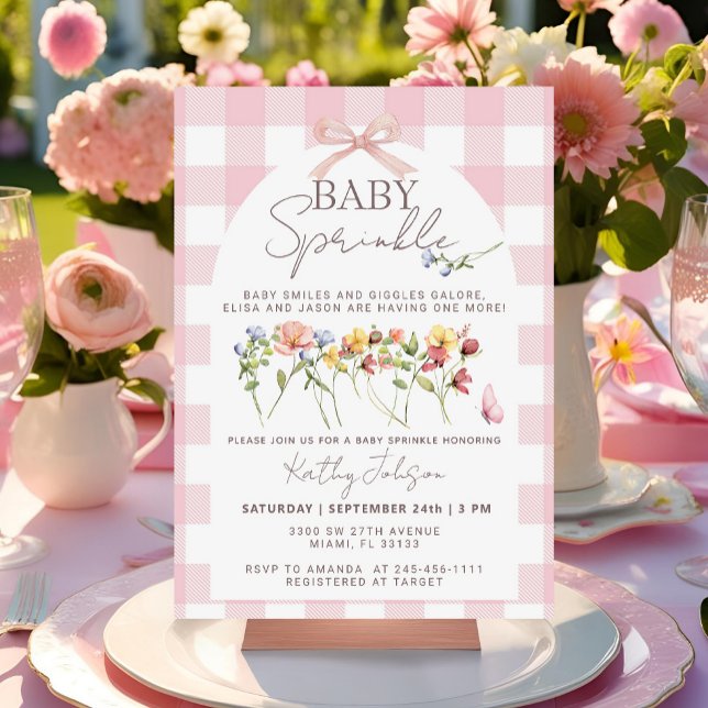 Invitation Une Petite Fleur sauvage Garçon Baby Sprinky (Créateur téléchargé)