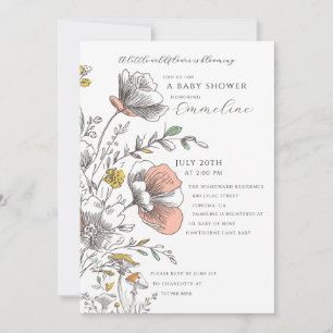 Invitation Une petite floraison de bébé Shower sauvage