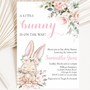 Invitation Une petite lapine est en route Baby Shower
