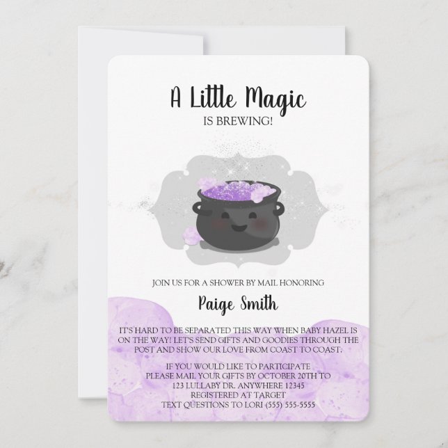 Invitation Une Petite Magie Brûle Le Baby shower Par La Poste (Devant)