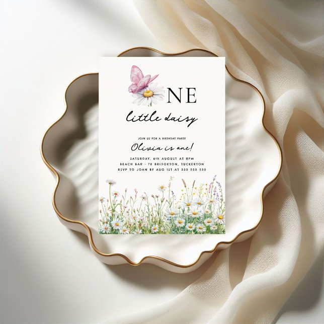 Invitation Une petite marguerite 1er anniversaire (Créateur téléchargé)
