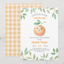 Une petite mignonne orange gingham citrus Baby Sho