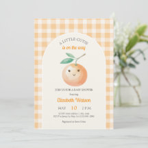 Une petite mignonne orange gingham citrus Baby Sho