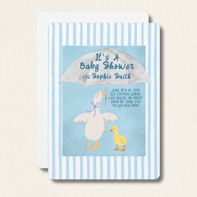 Invitation Une Petite Oie Est En Chemin C'Est Un Baby shower (Créateur téléchargé)