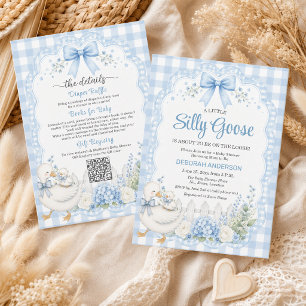 Invitation Une Petite Oie Ridicule Bleue Tout en Un Baby Show