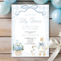 Une petite oie sotte bleu noeud floral Baby Shower