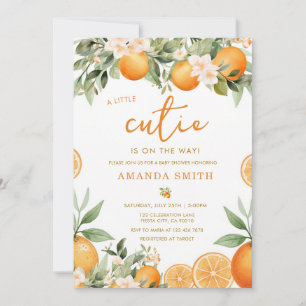 Invitation Une petite orange mignonne est en route Baby Showe