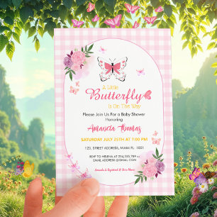 Invitation Une petite papillon bébé est en route Baby Shower 