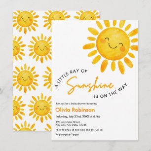 Invitation Une petite pluie de soleil Baby Shower
