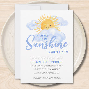 Invitation Une petite pluie de soleil pour la Baby Shower gar