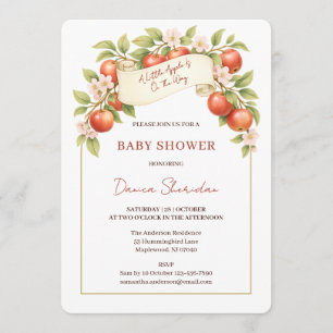 Invitation Une petite pomme arrive Baby Shower
