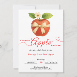 Invitation Une petite pomme arrive   Baby Shower d'automne 
