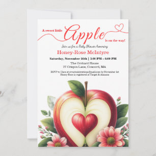 Invitation Une petite pomme est en route Baby Shower d'auto