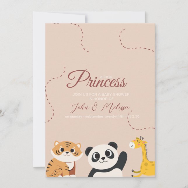 Invitation Une petite princesse arrive (Devant)