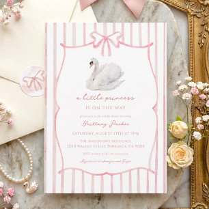Invitation Une petite princesse Cygne Baby Shower