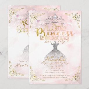 Invitation Une petite princesse est en chemin Baby shower ros