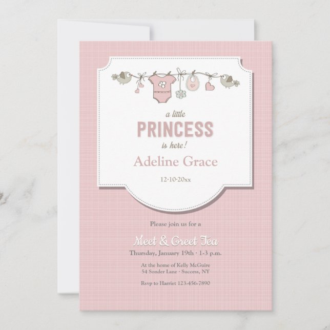 Invitation Une Petite Princesse est ici - Rencontre et saluta (Devant)