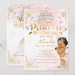 Invitation Une Petite Princesse Rose Étincelle Fille Baby Sho