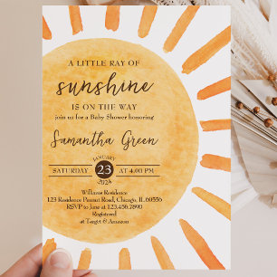 Invitation Une petite rayon de soleil Baby Shower