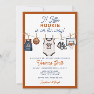 Invitation Une petite recrue Basketball Sports Garçon Baby Sh