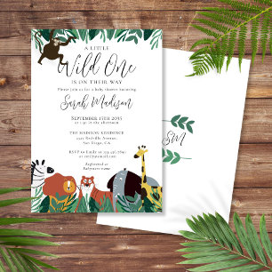 Invitation Une petite sauvageonne safari Animaux Baby Shower