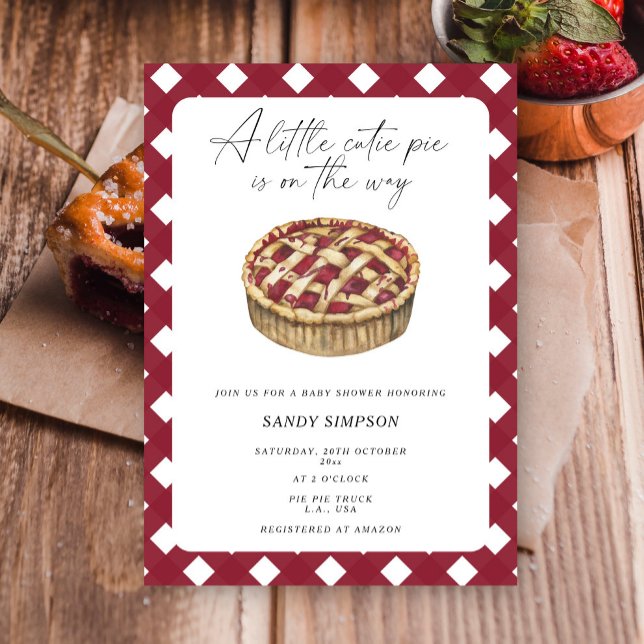 Invitation Une petite tarte à la croûte est en chemin Baby sh (Créateur téléchargé)
