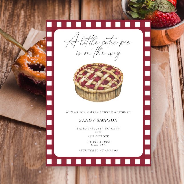 Invitation Une petite tarte à la croûte est en chemin Baby sh (Créateur téléchargé)