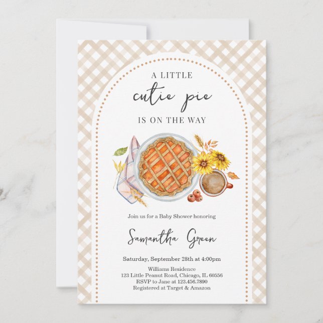 Invitation Une petite tarte à la croûte est sur le Baby showe (Devant)