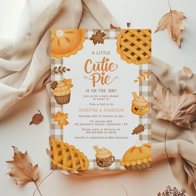 Invitation Une Petite Tarte Cutie Est En Route | Baby shower (Créateur téléchargé)