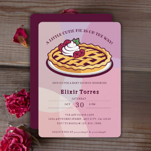 Invitation Une petite tarte mignonne Baby Shower minimaliste