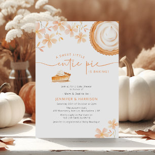 Invitation Une petite tarte mignonne est en train de cuire   