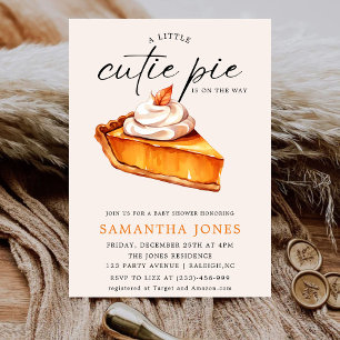 Invitation Une petite tarte mignonne Fête prénatale d'automne