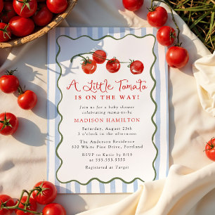Invitation Une petite tomate est sur le chemin Baby shower