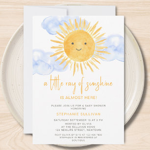 Invitation Une petite touche de soleil Shower bébé Nuageux 