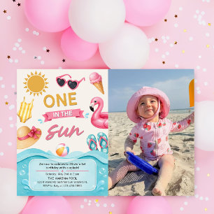 Invitation Une photo de fête d'anniversaire au soleil en été