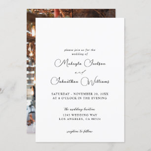 Invitation Une photo moderne verticale 9 Mariage