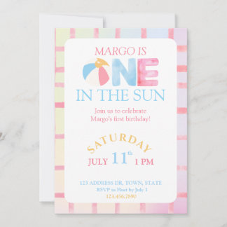 Invitation Une première fête d'anniversaire au soleil