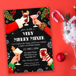 Invitation Une soirée de cocktails de Noël très joyeuse